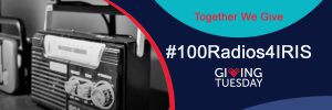 100 Radios For IRIS Giving Tuesday Logo